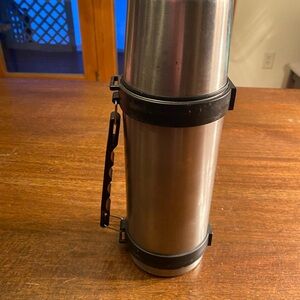Stainless Steel Insulated Thermos Flask - Silver 11-1/2”